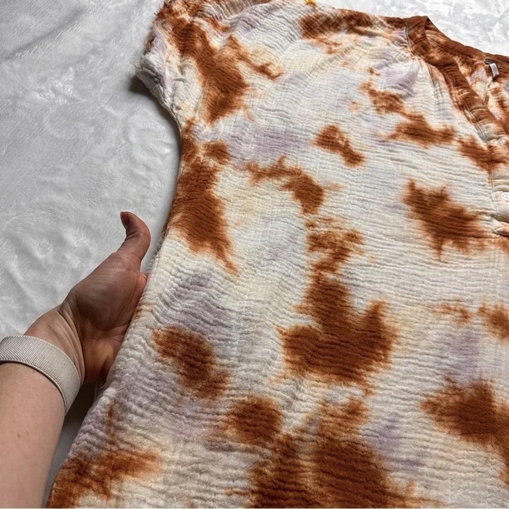 Young Fabulous & Broke Baja Kaftan Midi Dress in Thistle Cosmic Wash Tie Dye S/M